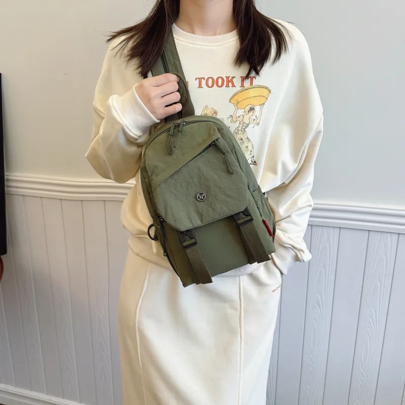 GOBLIN SHARKS 1759 Fabric Backpack Unisex Ecru/Black/Green-15