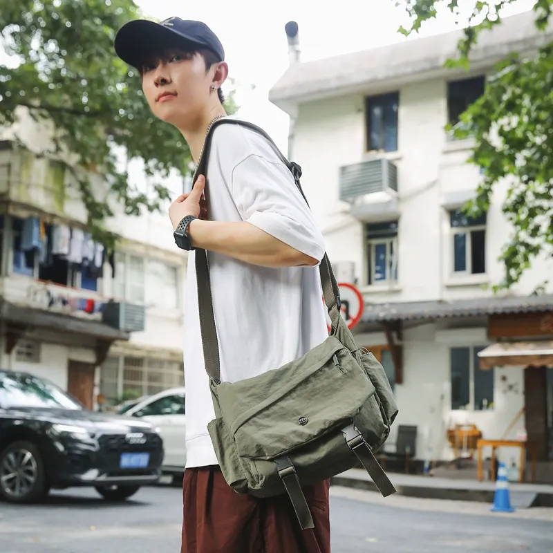 GOBLIN SHARKS 1759 Nylon Backpack Shoulder Bag Crossbody Bag Regular Unisex Gray/Black/Khaki/Green-22