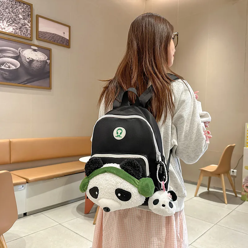 GOBLIN SHARKS 1759 Nylon Backpack Large Size Unisex White Khaki/White Red/Black/Pink-15