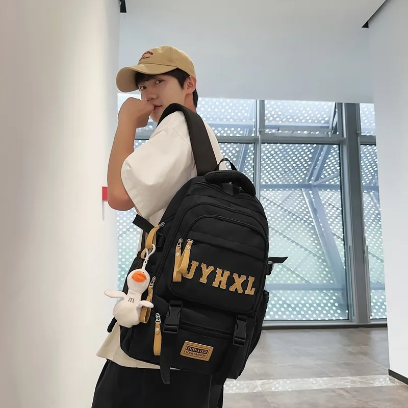 GOBLIN SHARKS 1759 Nylon Backpack Large Size Unisex Black/White/Red/Green/Khaki-2