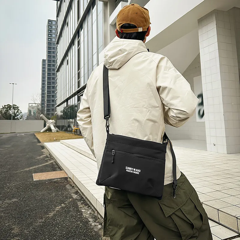 GOBLIN SHARKS 1759 Nylon Backpack Crossbody Bag Regular Unisex White/Black/Khaki/Orange-12