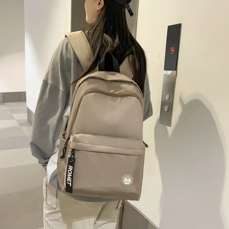 GOBLIN SHARKS 1759 Nylon Backpack Large Size Unisex White/Black/Khaki/Gray-18