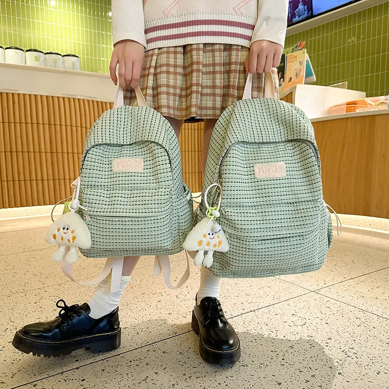GOBLIN SHARKS 1759 Nylon Backpack Unisex White/Green/Gray/Black/Pink-9