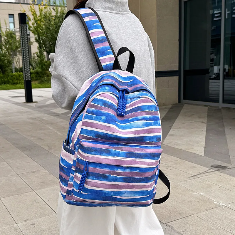 GOBLIN SHARKS 1759 Canvas Backpack Unisex Yellow/Green/Blue/Pink-18