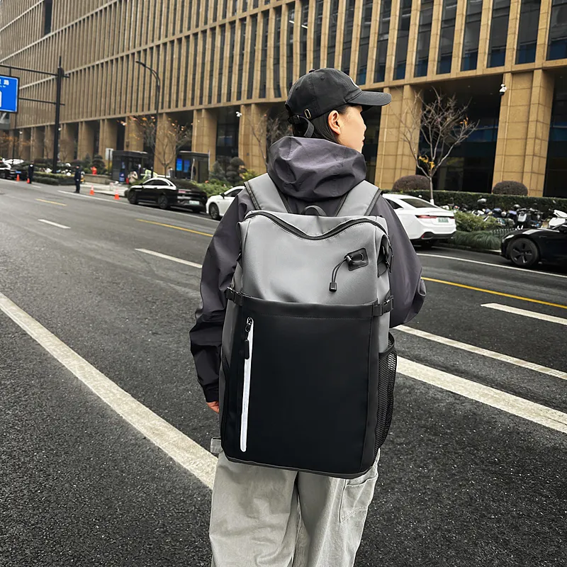 GOBLIN SHARKS 1759 Nylon Backpack Regular Unisex White/Black/Gray-4