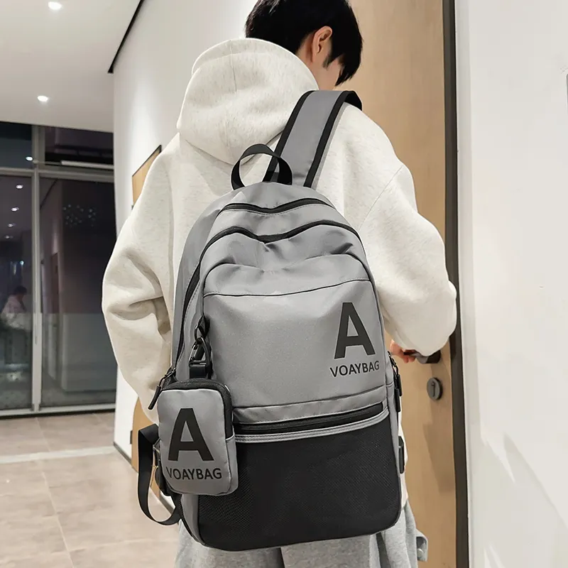 GOBLIN SHARKS 1759 Nylon Backpack Regular Unisex Black/White/Gray/Khaki-12