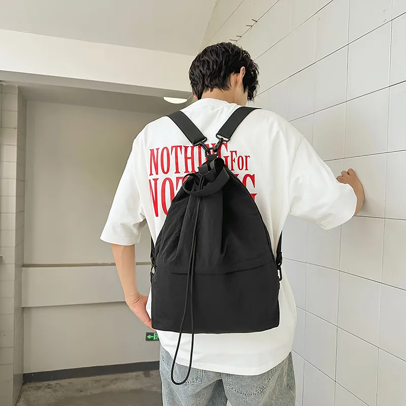 GOBLIN SHARKS 1759 Nylon Backpack Unisex White/Black-7