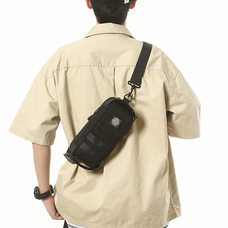 GOBLIN SHARKS 1759 Nylon Sling Bag Unisex Gray/Black/Khaki/Orange/Green-4