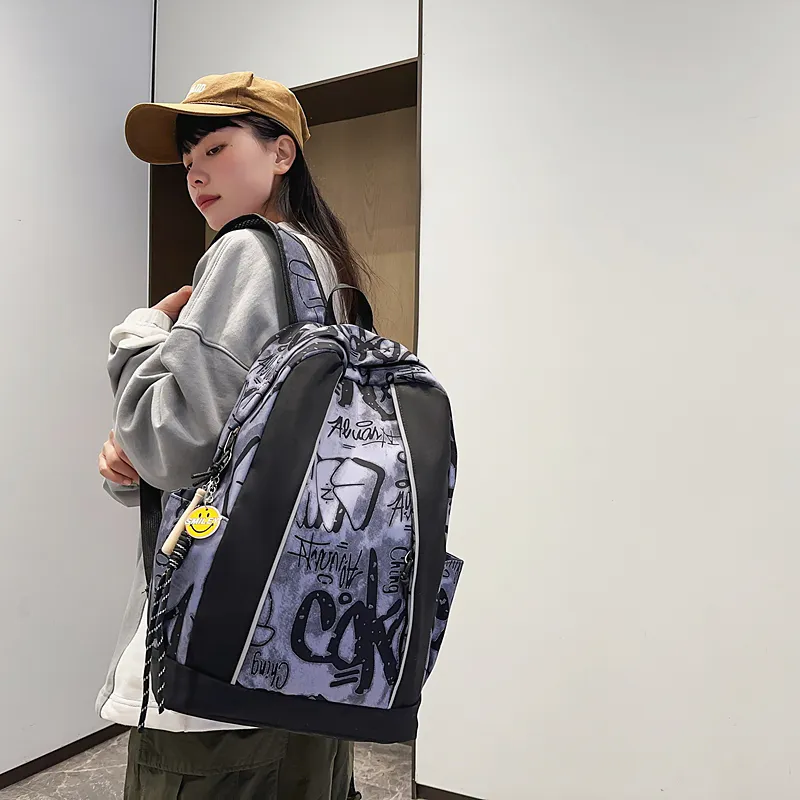 GOBLIN SHARKS 1759 Nylon Backpack Regular Unisex Black/Gray/Blue-16