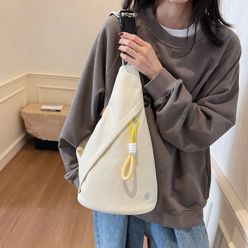 GOBLIN SHARKS 1759 Canvas Sling Bag Unisex White & Purple/White & Black/Yellow Brown/Black-7