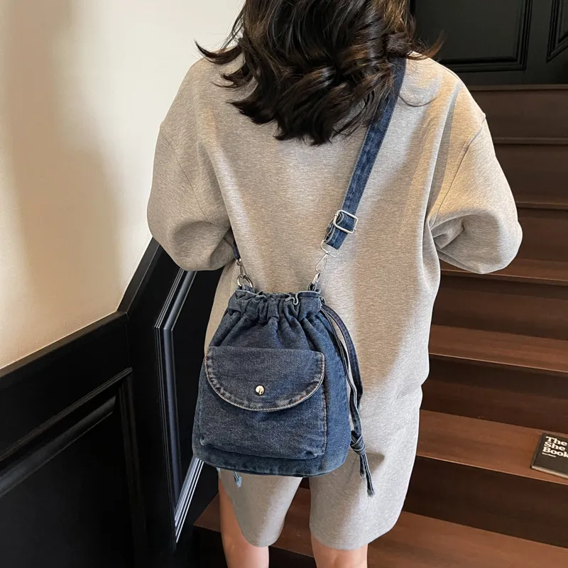 GOBLIN SHARKS 1759 Fabric Crossbody Bag, Shoulder Bag Regular Women's Dark Blue/Black/Light Blue-3