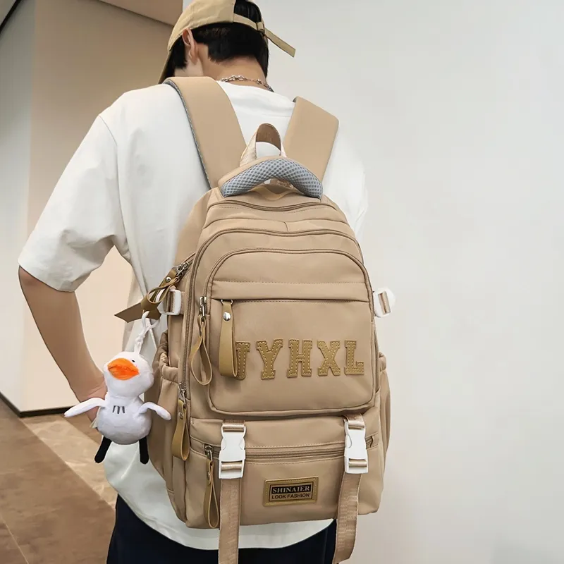 GOBLIN SHARKS 1759 Nylon Backpack Large Size Unisex Black/White/Red/Green/Khaki-23