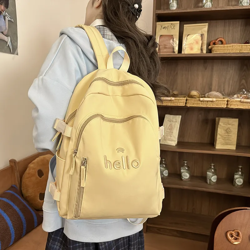 GOBLIN SHARKS 1759 Nylon Backpack Small Size Unisex White/Black/Blue/Green/Yellow-44