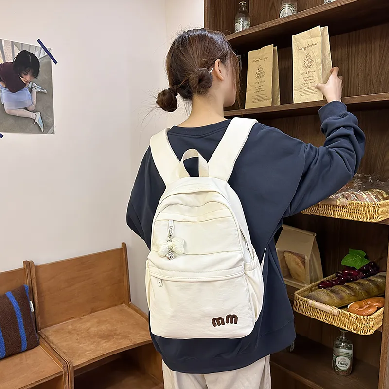 GOBLIN SHARKS 1759 Nylon Backpack Regular Unisex White/Black/Pink/Light Blue/Purple/Yellow-3