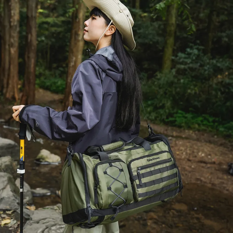 GOBLIN SHARKS 1759 Nylon Gym Bag Unisex Gray/Army Green/Black Red/Pure Black-7
