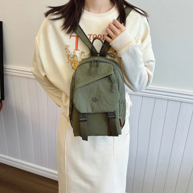GOBLIN SHARKS 1759 Fabric Backpack Unisex Ecru/Black/Green-18