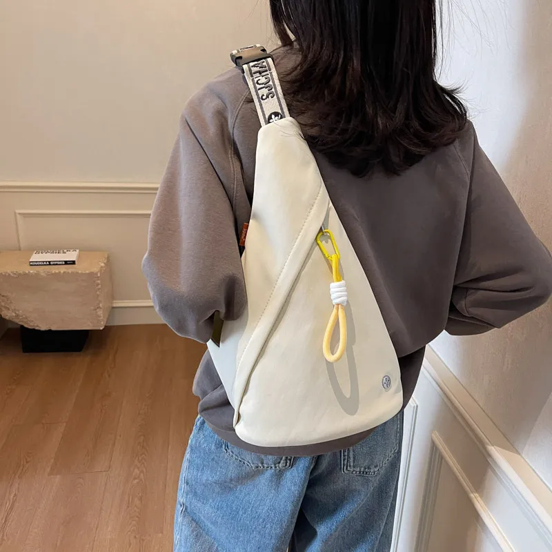 GOBLIN SHARKS 1759 Canvas Sling Bag Unisex White & Purple/White & Black/Yellow Brown/Black-9