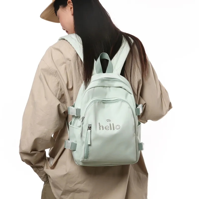 GOBLIN SHARKS 1759 Nylon Backpack Small Size Unisex White/Black/Blue/Green/Yellow-12