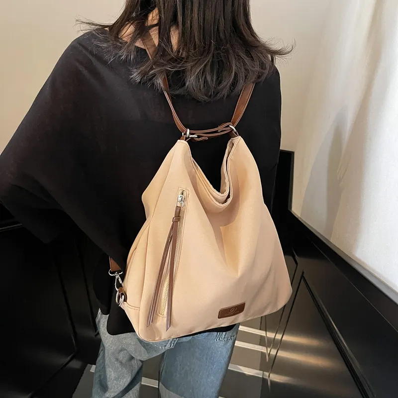 GOBLIN SHARKS 1759 Canvas Canvas Bag Shoulder Bags Regular Women's Ecru/Khaki/Black-10
