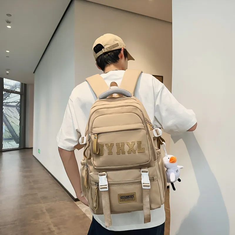 GOBLIN SHARKS 1759 Nylon Backpack Large Size Unisex Black/White/Red/Green/Khaki-27