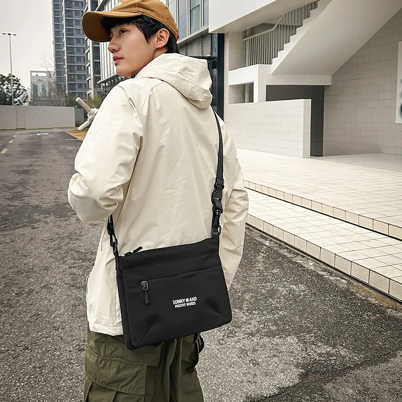 GOBLIN SHARKS 1759 Nylon Backpack Crossbody Bag Regular Unisex White/Black/Khaki/Orange-11