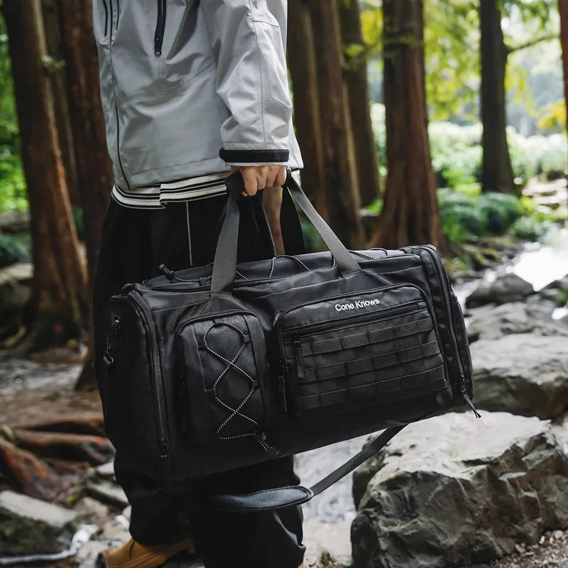 GOBLIN SHARKS 1759 Nylon Gym Bag Unisex Gray/Army Green/Black Red/Pure Black-16