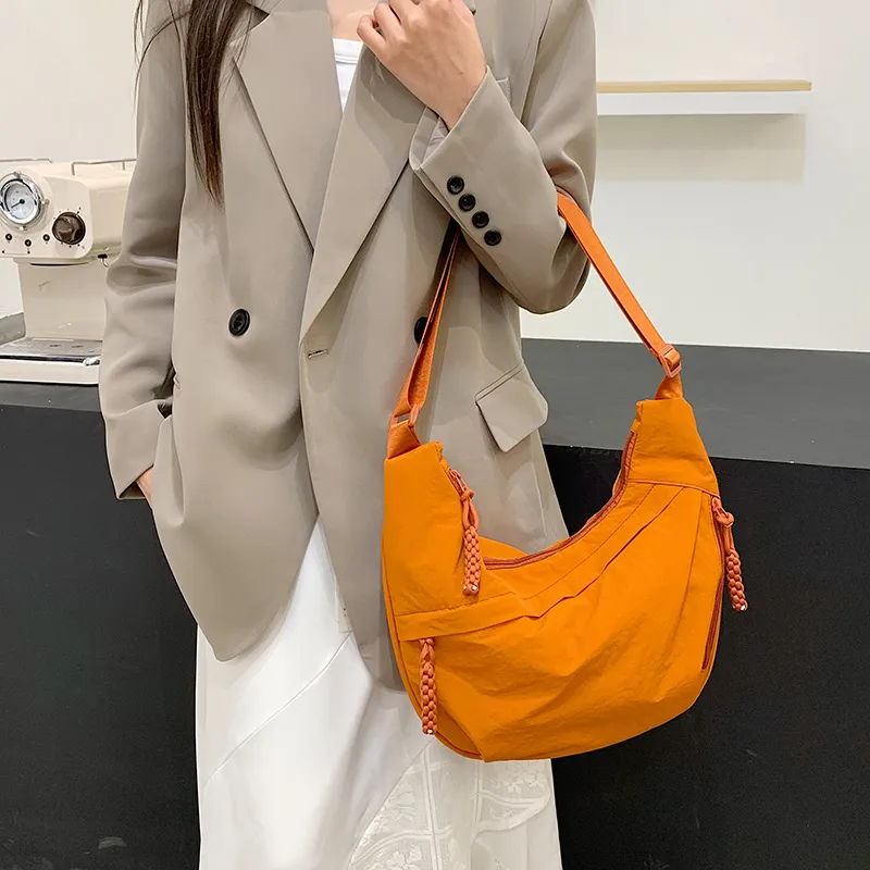 GOBLIN SHARKS 1759 Canvas Bag, Shoulder Bag, Crossbody Bag Regular Unisex Black/Ecru/Orange/Gray-14