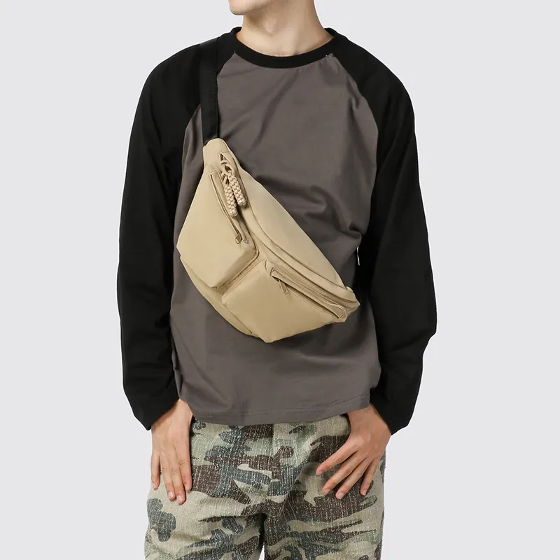 GOBLIN SHARKS 1759 Nylon Fanny Pack Regular Unisex Ecru/Black/Khaki-13
