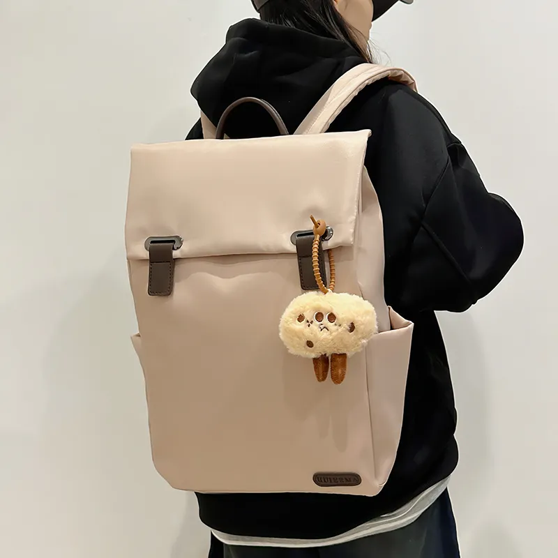 GOBLIN SHARKS 1759 Nylon Backpack Large Size Unisex Khaki/Black/Pink-5