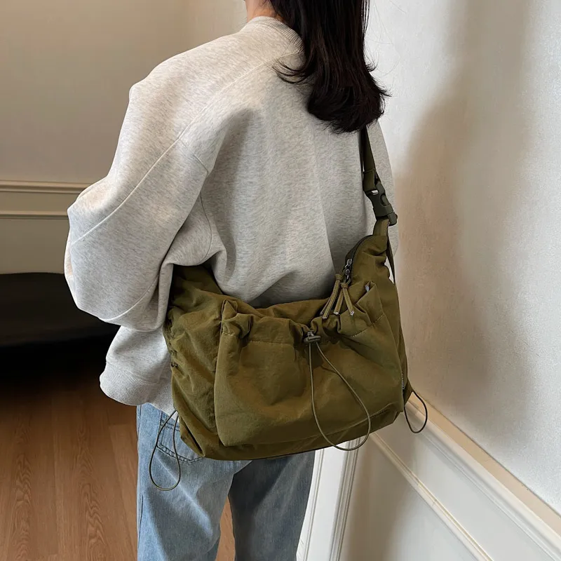 GOBLIN SHARKS 1759 Fabric Shoulder Bag Regular Unisex Ecru Khaki/Green Black-13