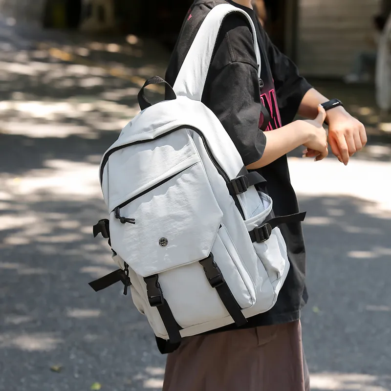 GOBLIN SHARKS 1759 Nylon Backpack Large Size Unisex Gray/Black/Khaki/Green-1