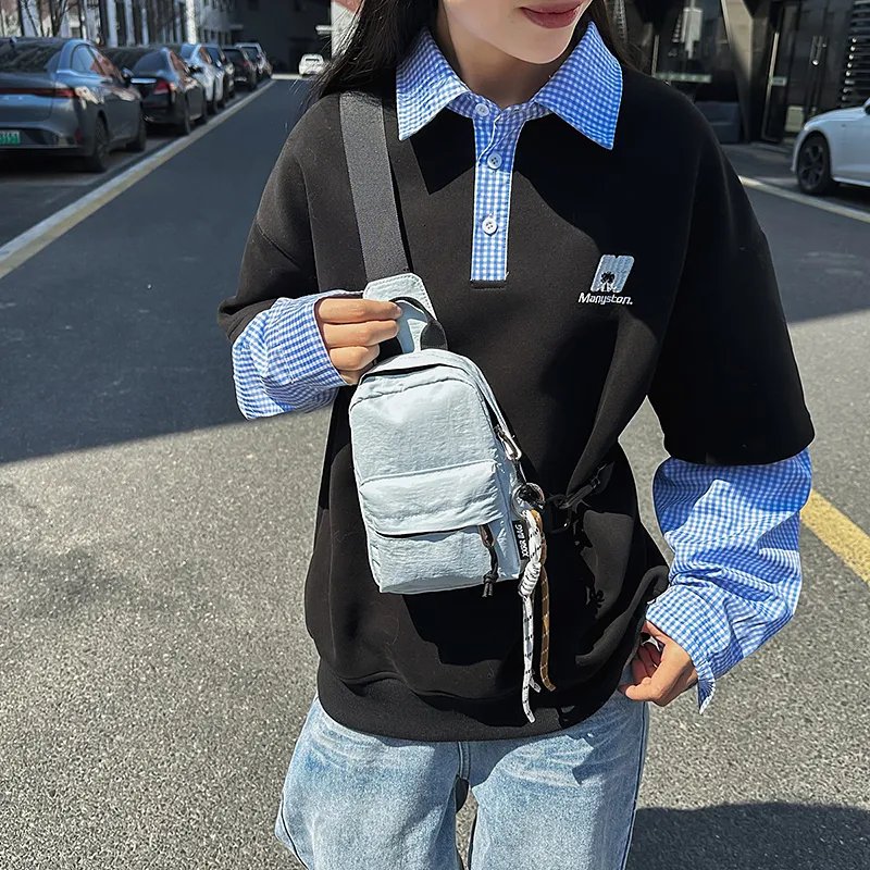 GOBLIN SHARKS 1759 Nylon Backpack, Sling Bag Regular Unisex White/Black/Blue/Green/Khaki-15