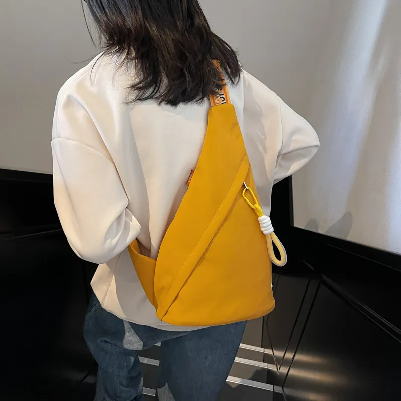 GOBLIN SHARKS 1759 Canvas Sling Bag Unisex White & Purple/White & Black/Yellow Brown/Black-17