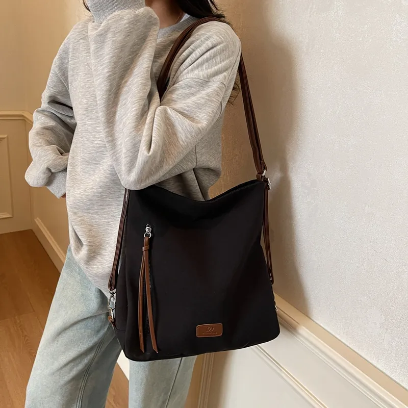 GOBLIN SHARKS 1759 Canvas Canvas Bag Shoulder Bags Regular Women's Ecru/Khaki/Black-14