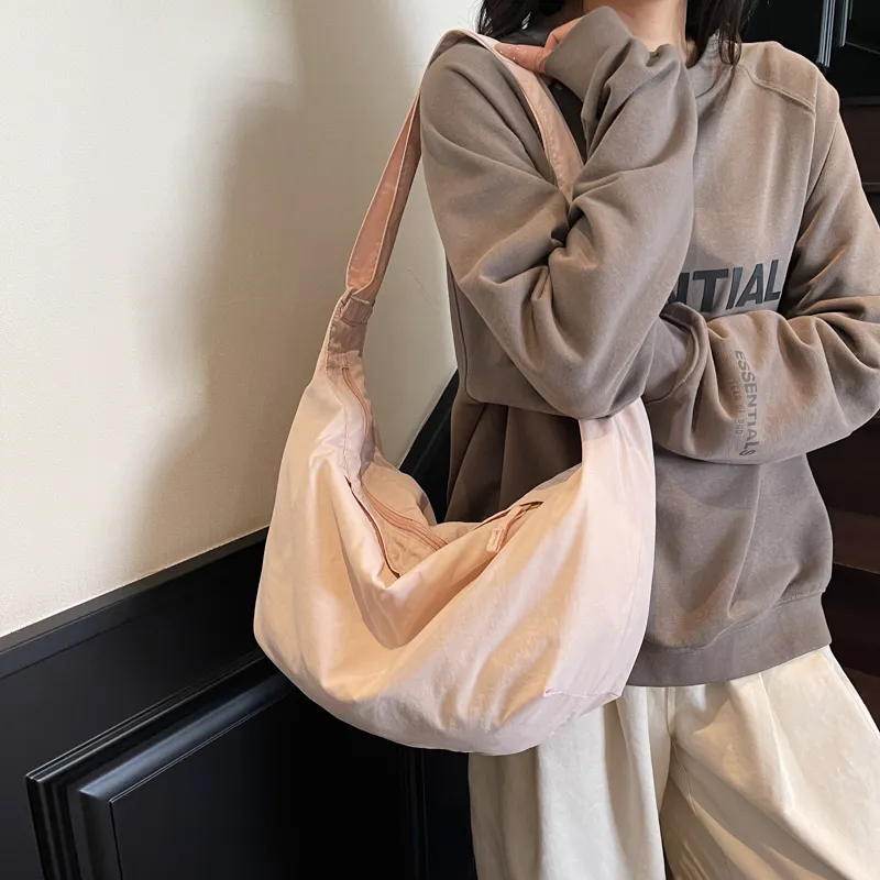 GOBLIN SHARKS 1759 Fabric Dumpling Bag Shoulder Bag Unisex Ecru/Black/Yellow/Pink/Purple-19