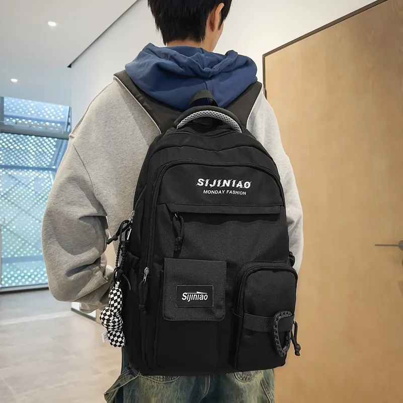 GOBLIN SHARKS 1759 Nylon Backpack Unisex Black/Khaki/Gray/Red/Brown-2