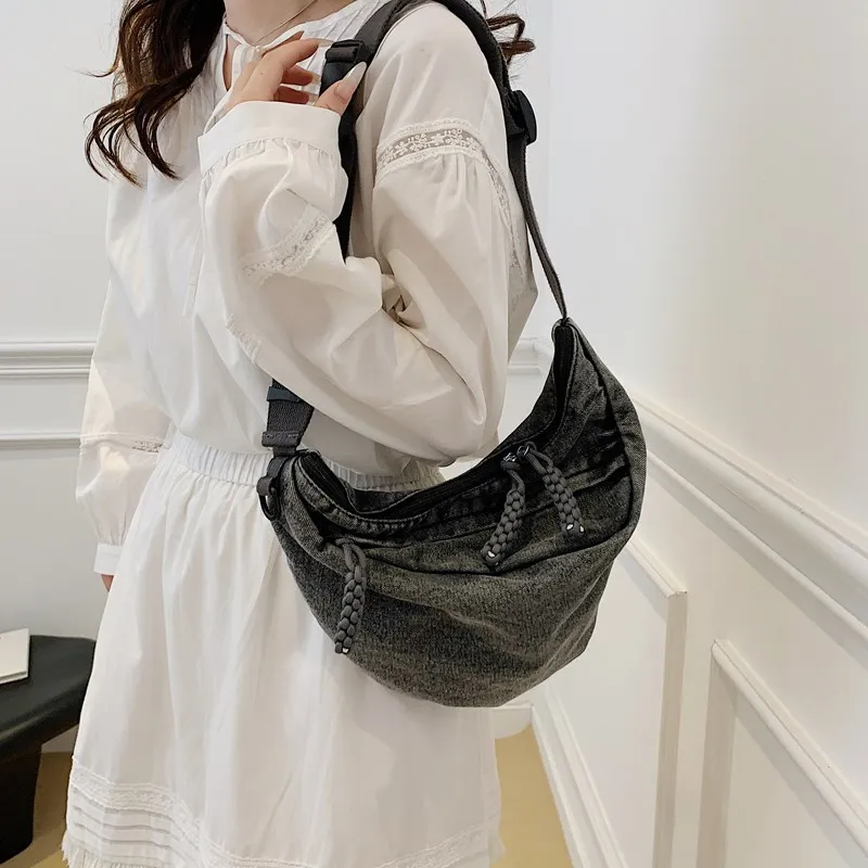 GOBLIN SHARKS 1759 Denim Shoulder Bag Regular Unisex Black/Blue-3
