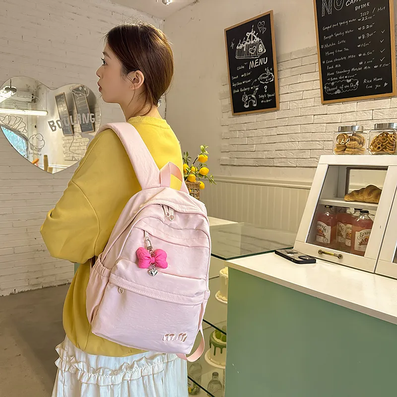 GOBLIN SHARKS 1759 Nylon Backpack Regular Unisex White/Black/Pink/Light Blue/Purple/Yellow-13