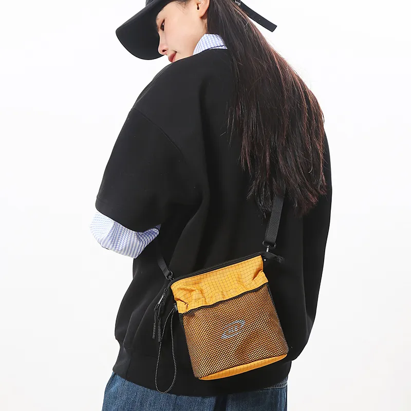GOBLIN SHARKS 1759 Nylon Backpack, Crossbody Bag Regular Unisex Black/Khaki/Green/Red/Yellow-26