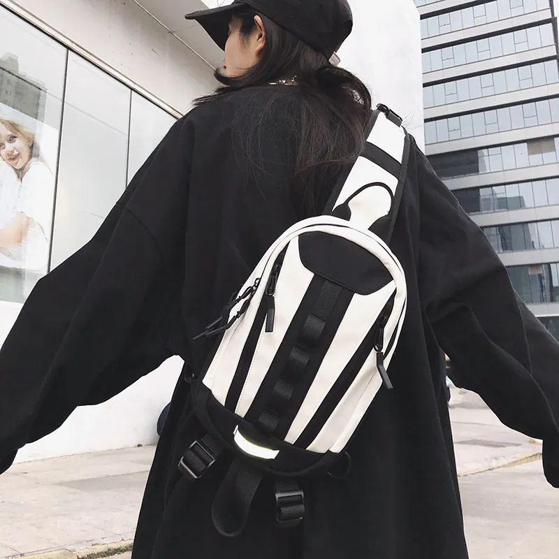 GOBLIN SHARKS 1759 Nylon Shoulder Bag Crossbody Bag Backpack Sling Bag Regular Unisex White/Black/Red/Yellow-3
