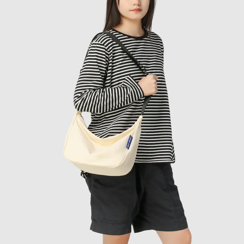 GOBLIN SHARKS 1759 Nylon Crossbody Bag Regular Unisex White/Black/Orange/Brown-1