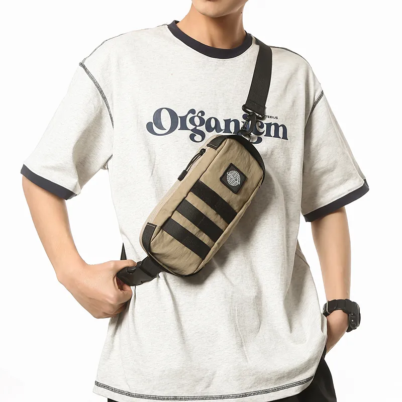 GOBLIN SHARKS 1759 Nylon Sling Bag Unisex Gray/Black/Khaki/Orange/Green-12