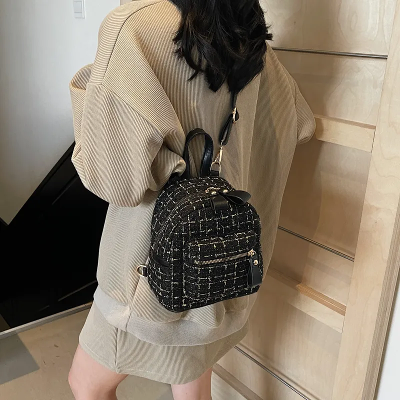GOBLIN SHARKS 1759 Fabric Backpack Regular Women's Ecru/Black-11