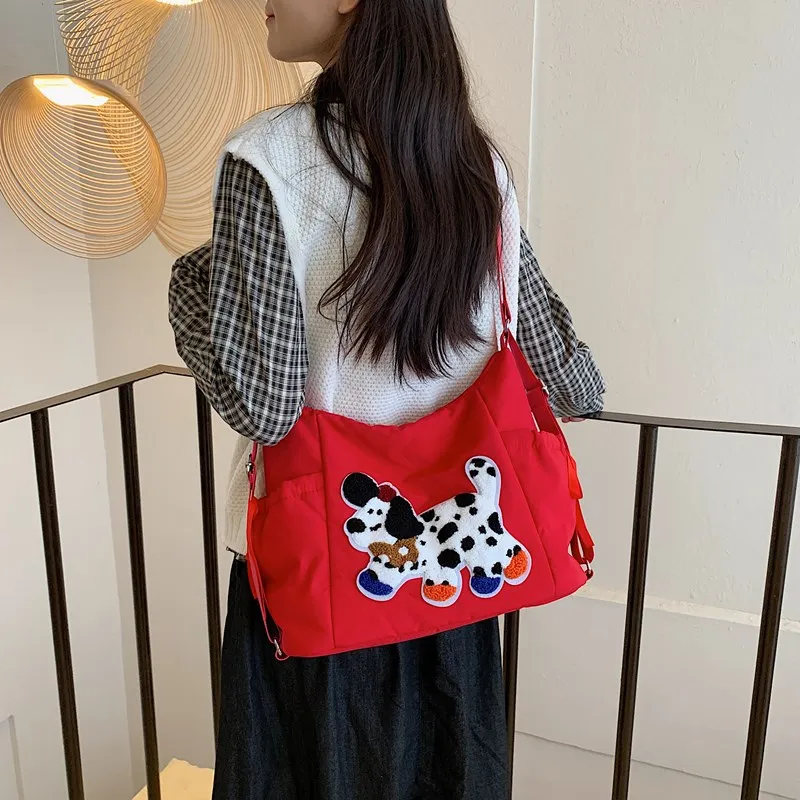 GOBLIN SHARKS 1759 Nylon Shoulder Bag Medium Size Unisex White/Pink/Red/Blue/Black-13