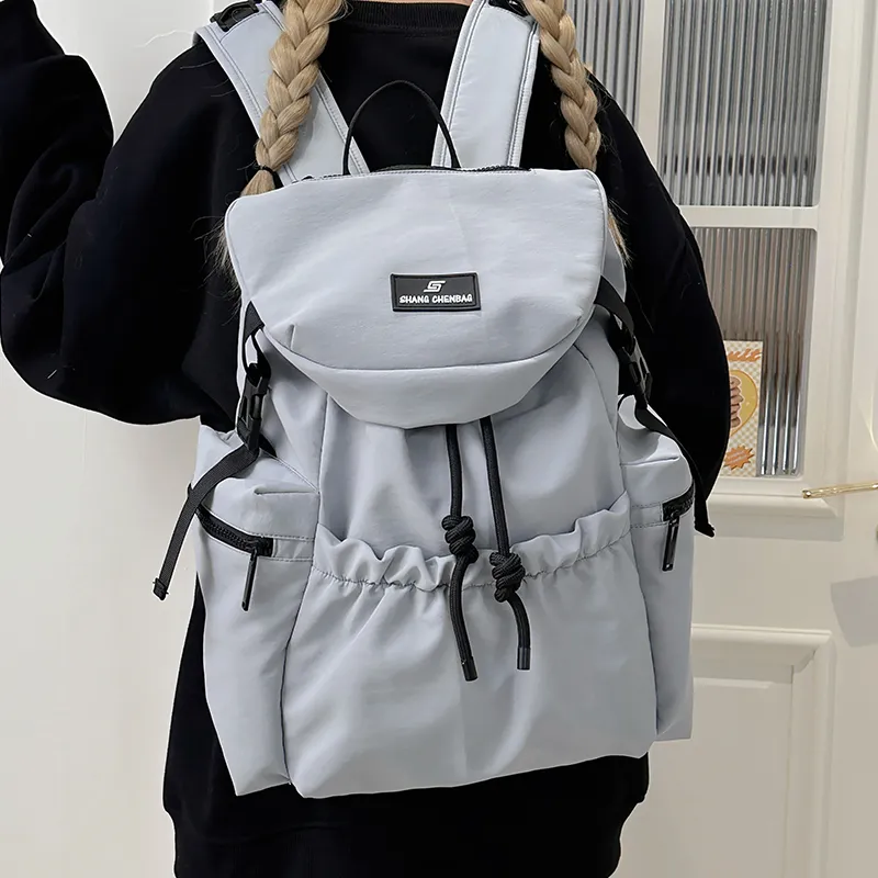 GOBLIN SHARKS 1759 Nylon Backpack Unisex White/Orange/Black/Khaki/Gray-24