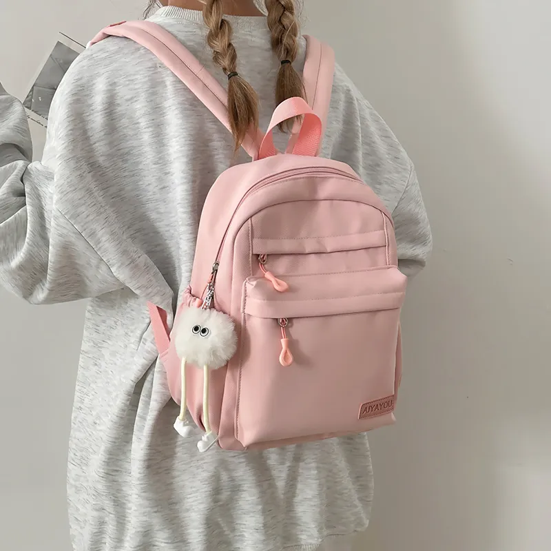GOBLIN SHARKS 1759 Nylon Backpack Regular Unisex White/Black/Pink/Blue/Yellow/Green-11