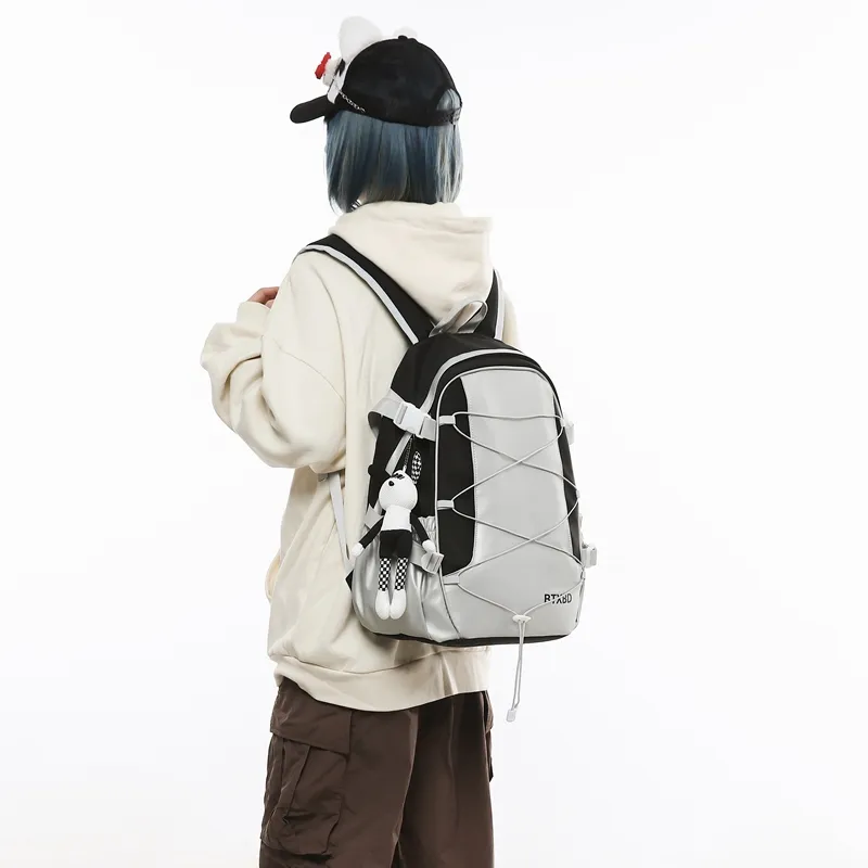 GOBLIN SHARKS 1759 Nylon Backpack Regular Unisex Black & Red/Black & Gray-7