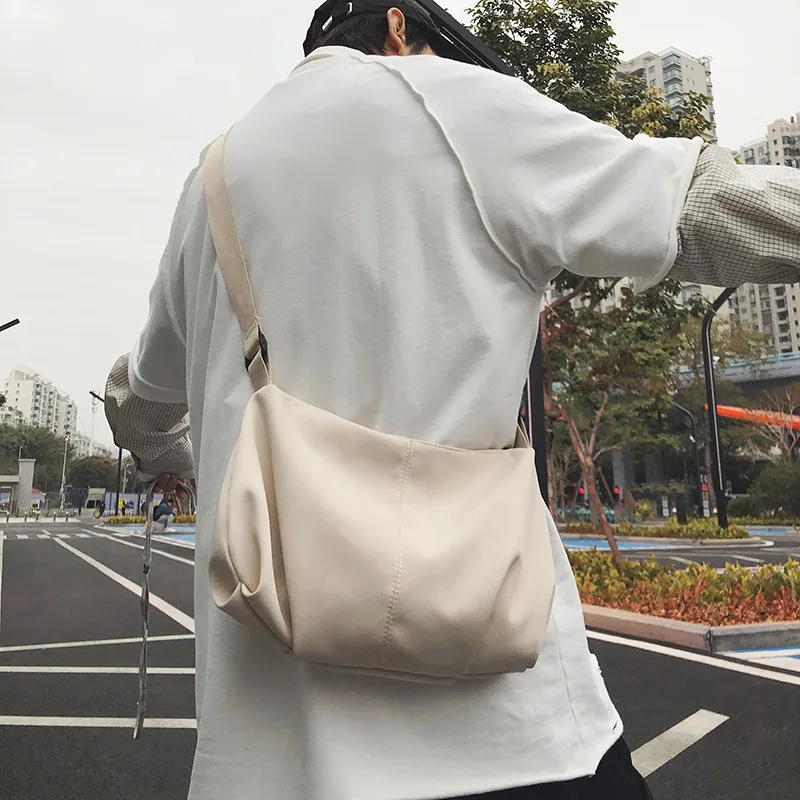 GOBLIN SHARKS 1759 Nylon Backpack Shoulder Bag Medium Size Unisex White/Black/Beige-16