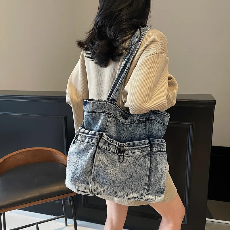 GOBLIN SHARKS 1759 Denim Shoulder Bag Regular Unisex Black/Blue-8