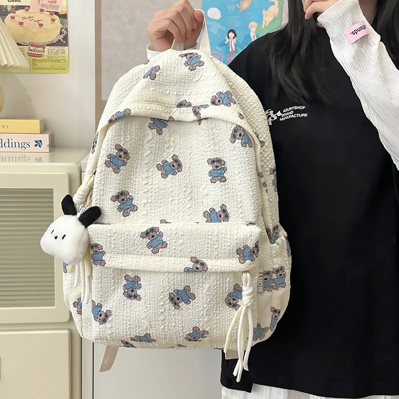 GOBLIN SHARKS 1759 Nylon Backpack Unisex White/Pink/Blue-5
